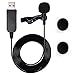 PChero Mic for Computer, USB Lavalier Clip-on Omnidirectional Condenser Microphone for Laptop PC MacBook, Ideal for Interviews, Skype, Audio Video YouTube Recording, QQ, MSN, Podcast