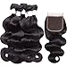 Flady 10A Brazilian Body Wave Human Hair 3 Bundles with Closure Unprocessed Virgin Brazilian Hair Bundles with Lace Closure 22 24 26+20inch