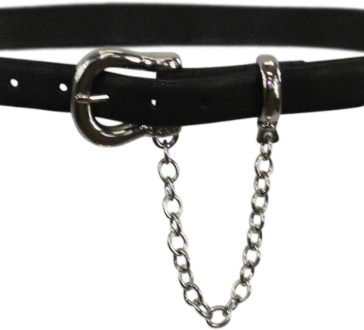 DKNYChain Swag Belt Black Silver Size M