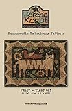 Tiger Cat Bird Punchneedle Punch Needle Embroidery Teresa Kogut Pattern PN157 Folk Art
