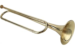 Aramox Brass Military Trumpet, Cavalry Bugle Orchestra Gold Color for School Band Students Beginner Orchestra Music