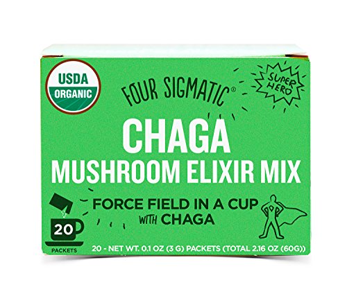 Four Sigmatic Organic Mushroom Elixir Mix with Chaga & Antioxidants for Inflammation + Immunity, Vegan, Paleo, Gluten Free, 0.1 Ounce (20 Count)