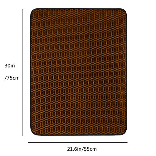 EACHON Cat Litter Mat Litter Trapping Mat, 30" X 22" Inch Honeycomb Double Layer Design Waterproof Urine Proof Trapper Mat for Litter Boxes, Large Size Easy Clean Scatter Control