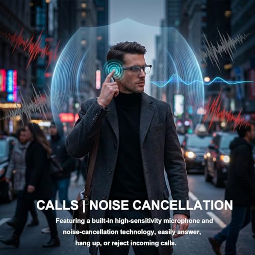 AI Smart Glasses with Camera, 8MP Camera Glasses for Life Vlog Travel Work, 4K Video Recording Glasses for Women Men, Real-Time Translation, Voice Assistant, Calls, Bonus Blue Light Lenses Included