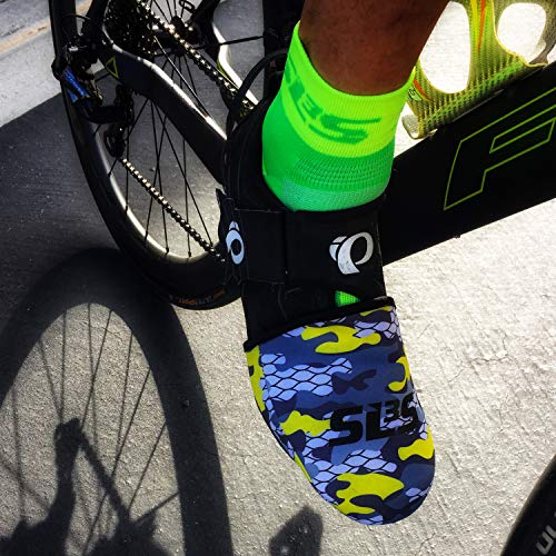 SLS3 Neoprene Cycling Shoe Covers | Shoe Warmers | Mountain Bike Shoe Covers | Windproof Waterproof (Yellow Camouflage, L/XL) - Thumbnail 7