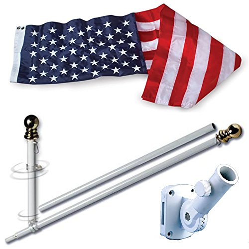 Allied Flag American Home Nylon 3 by 5-Feet US Flag Set with 5-Feet Spinning Flag Pole (Certified Refurbished)