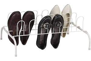 Household Essentials 9-Pair Wire Shoe Rack, White