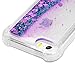 iPhone SE Case, iPhone 5 Case, iPhone 5S Case, Liquid Bling Glitter Sparkle TPU Phone Cover 3D Cute Star Flowing Floating Quicksand and Flowing Liquid Plastic Soft TPU Cover by Mollycoole, Purple