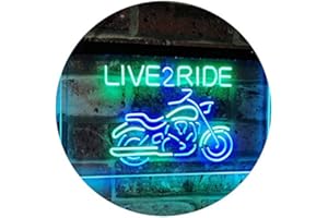 Live to Ride Motorcycle Motorbike Garage Man Cave Dual Color LED Neon Sign Green & Blue 12" x 8.5" st6s32-i2642-gb