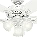 Hunter Fan Company, 52105, 42 inch Builder Snow White Ceiling Fan with LED Light Kit and Pull Chain