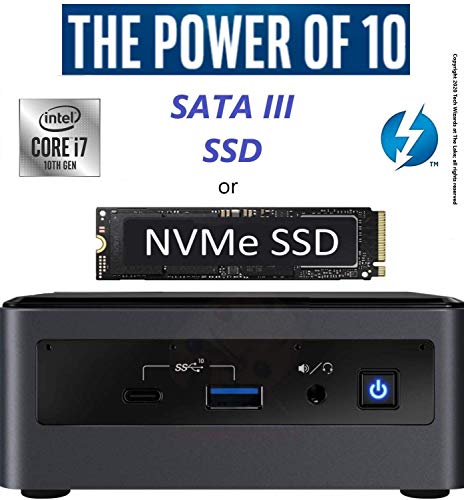 Intel NUC NUC10i7FNH1 Mini PC/HTPC, Six-Core i7- Up to 4.7GHz, DDR4 RAM WiFi, BT 5.0 Thunderbolt 3, 4K Support, Triple Monitor Capable (32GB RAM + 1TB Intel 660p NVMe M.2 SSD)