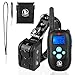 PetExpert Dog Shock Collar with Leather Lanyard Remote 330yd Waterproof Rechargeable Dog Training Collar Electric Collar with Beep Vibration Shock&LED Light Dog Bark Collar for All Dogs(10Lbs-100Lbs)
