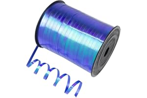 Quhora 500 Yards Iridescent Blue Curling Ribbon for Gift Wrapping, 1/5 inch Wide Balloon Ribbon String for Florist Flower, Crafts, Wreaths, Bows Making, Birthday Party, Wedding