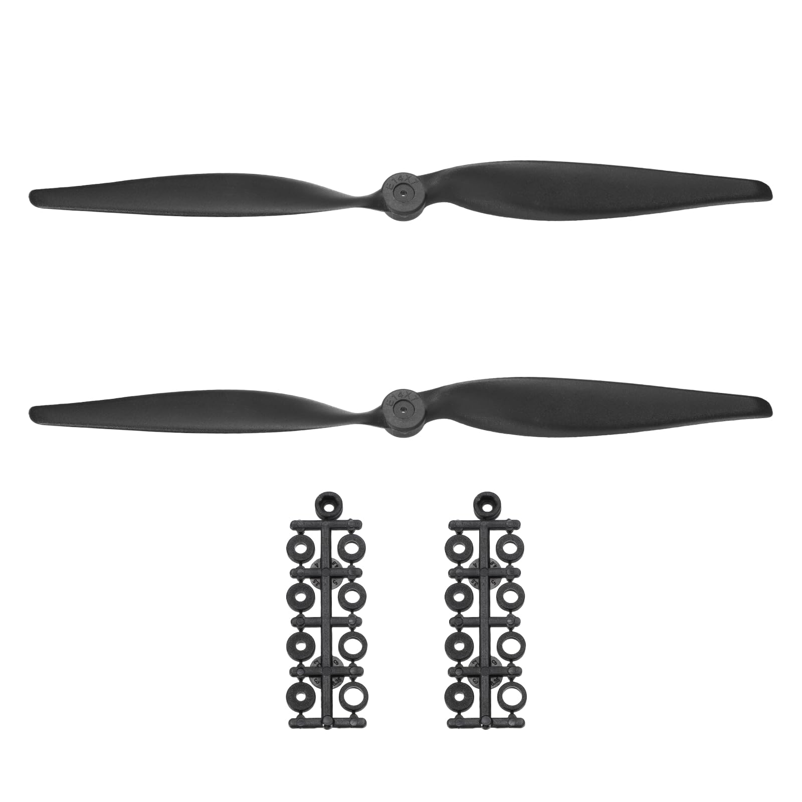 sourcing map 2 Pcs 14x7 Inch Propeller RC Propellers 2-Vane Blades Props with Washer for RC Airplane Aircraft Prop Controlled Airplanes Lightweight Drones, Black