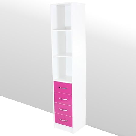 Cotton Childrens Bedroom Furniture Tall 4 Drawer Storage Unit