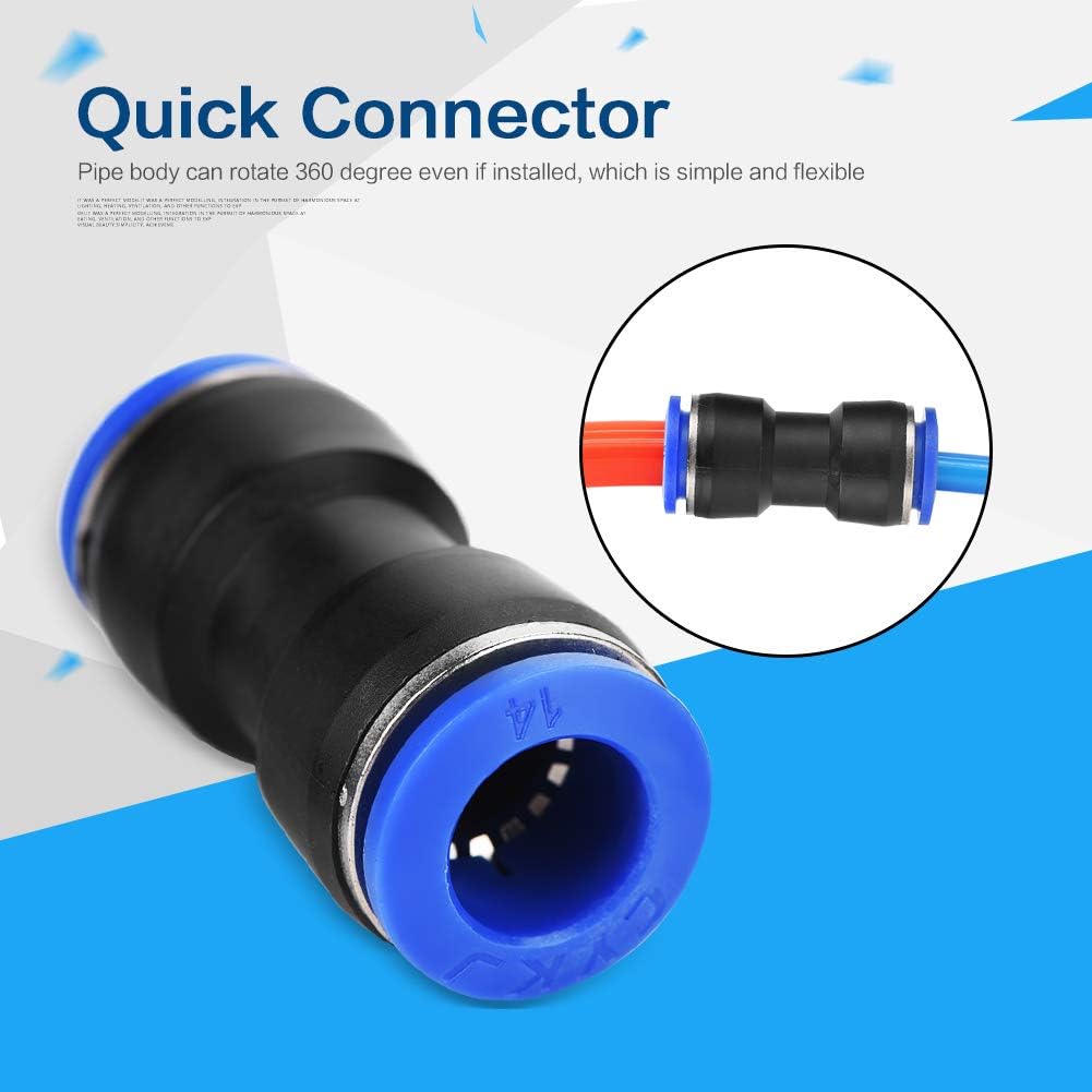 Hlyjoon 35Pcs Push in Quick Release Fitting Connectors OD 4/6/8/10/12/14/16mm Air Hose Pneumatic Straight Connector Air Push Quick Fittings - Image 5