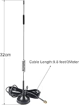 AEDIKO 2x 7dBi 4G LTE Antenna RP-SMA Male Magnetic Base 3m RG174 Cable view 2