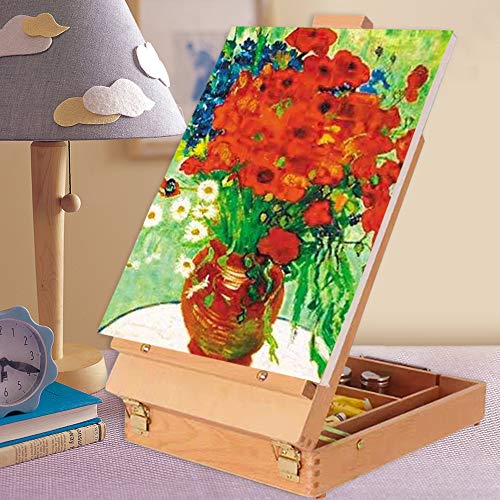 Tabletop Easel Art Easel Desktop Easel for Painting, Premium Wooden Sketchbox Easel, Desktop
