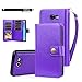 TabPow Galaxy J7 V Case, Galaxy J7 Prime Case, Galaxy J7 Perx Case, 10 Card Slot - ID Slot, Button Wallet Folio PU Leather Cover with Detachable Magnetic Case for Samsung Galaxy J7 V (2017) - Purple