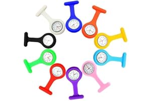 BAOJULONG 10pcs Nurse Watches for Women Clip On Silicone Pocket Watches Fob Watches for Nurses Gift