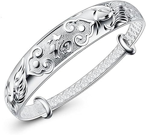 Giggle store New Fashion Beautiful 925 Jewelry Classic Solid Silver Twist Bracelet Cuff Bangle