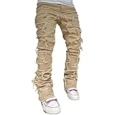 Jeans for Men Stretch Fit Skinny Stacked Ripped Destroyed Jeans Slim Fit Patch Y2K Denim Pants Slim Fit Trousers Streetwear