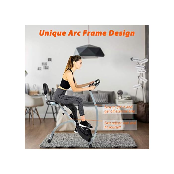 BCAN Folding Exercise Bike, Upright Bicycle with Heart Rate