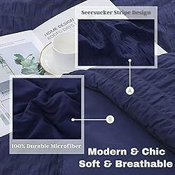 HAOWANER 3 Pieces Seersucker King Comforter Set