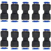 zjxed 6mm OD x 4mm OD Pneumatic quick Connector Push to Connect fittings Straight reducer Union/Coupler (Pack of 10)