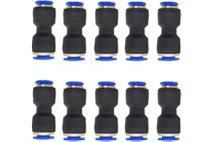 ROZESAZZ zjxed 6mm OD x 4mm OD Pneumatic quick Connector Push to Connect fittings Straight reducer Union/Coupler (Pack of 10)