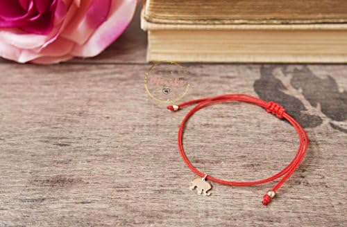 Red String Bracelet. Rose Gold Plated Elephant Bead. Kabbalah Red String Of Fate, EveryDay Jewelry. Lucky Amulet, Women, Men, Make a Wish