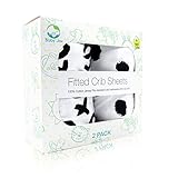 Premium Black & White Fitted Crib Sheet Set (2 Pack) | 100% Jersey Cotton | Certified No Harmful Chemicals | Trendy Black and White Polka Dot + XO Designs | Infant Baby Crib Sheets for Boys and Girls