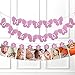 1st Happy Birthday Glitter Decorations-Purple Butterfly 3D Birthday Banner and Flower Monthly Milestone Photo Banner,1-12 month Numbering Photography Garland,Great For Baby Kid 1 Year old Celebration