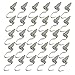 Ozzptuu Professional Picture Hangers Heavy Duty Silver Hooks for Hanging Pictures Art Gallery Display Hanging System Accessories for 1-2mm Wire Rope (30Pcs)