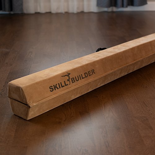 Foldable Gymnastics Beams for Home - 9.5 FT EXTRA LONG High-Density Portable Foam Balance Beam for Toddlers to Teens / Kids Gymnastics Equipment / Lightweight Beige Practice Beam / Floor Beam