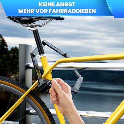 Bicycle Lock Folding Lock 85 cm with 3 Keys, E Scooter Lock Folding Lock Bicycle and Motorcycle, Bicycle Lock High Security with Holder, E Scooter Lock for Scooter, Bicycle Lock, Black