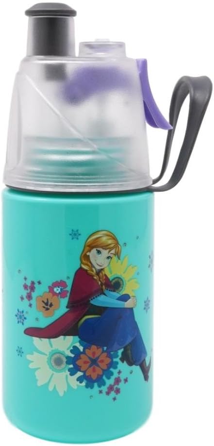 O2COOL Frozen Anna and Elsa Mist N Sip Water Bottle, 12 oz