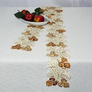 Bonito camino de mesa camino de mesa "diseño de hojas de otoño" en