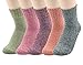 American Trends Mens Athletic Socks Thick Wool Socks for Boy Winter Warm Long Crew Socks for Men 5 Pair Dark Green