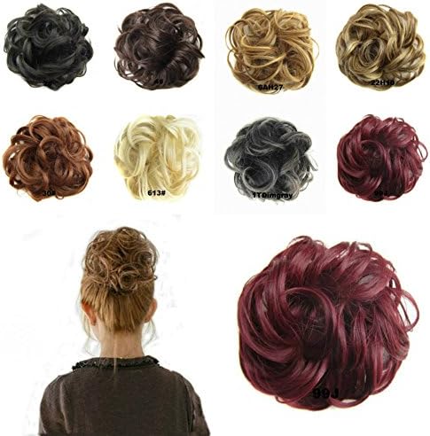MAYARAYLI Wavy Curly Messy Elastic Hair Bun Extensions Donut Synthetic Hair Chignons Hair Piece Wig Scrunchy Scrunchie Hair Bun Updo Hairpiece Hair Ribbon Ponytail Extensions Hair Extensions