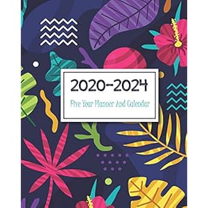 2020-2024 Five Year Planner And Calendar: Tropical Purple, Monthly Schedule Organizer Agenda, 60 Month For The Next 5…