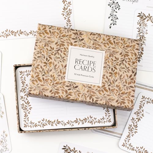 Recipe Cards: 50 Beautifully Designed 4x6 Recipe Cards (Heirloom Story Books and Guided Journals)