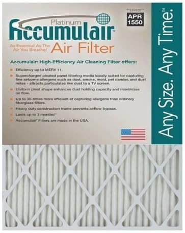 AccumulairPlatinum 16x21x1 (Actual Size) MERV 11 Air Filter/Furnace Filters (6 pack)
