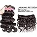 Sunber Hair Unprocessed Raw Virgin Brazilian Body Wave Black, Long Lasting Real Brazilian Wavy Hair Extensions Virgin Human Hair, Mixed Length 12 14 16inches