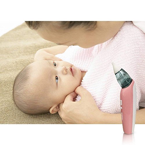 Nose Suction SUMGOTT Baby Nasal Aspirator - Safer and Faster as Well as Hygienic Nose Cleaner with 3 Levels of Operation & 2 Size Tips for Newborns & Toddlers