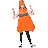 Seasons Construction Cone Costume for Adult, Black Light Responsive, Funny Halloween Costumes