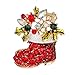 JUNKE Diamond-Bordered Christmas Jingle Bells/Tree/Reindeer/Wreath/Hat/Boots Brooch Crystal Rhinestone Pin Badge Brooches Xmas Gifts Christmas ornaments