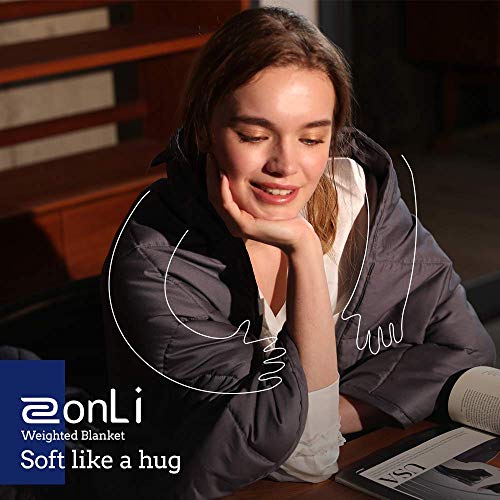 ZonLi Cooling Weighted Blanket 15 lbs(48''x72'', Twin Size, Grey