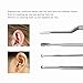 Felicey 6 Pcs Ear Pick Ear Curette LED Light Earwax Removal Cleaner with Stainless Steel Storage Box (Pink)