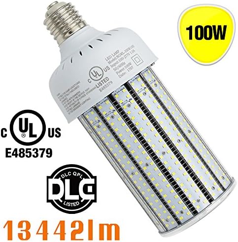 400W HID Replacement Mogul Base LED Gym Light Corn Bulb 100 Watt PC Cover E39 Commercial High Bay Retrofit Daylight 5000K 120V 220V 277VAC